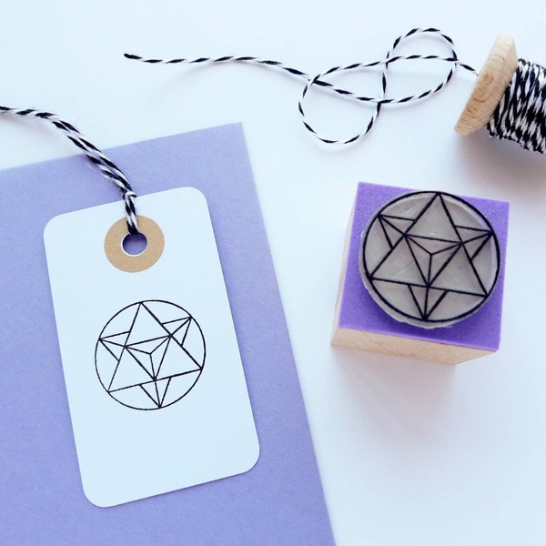 MERKABA Rubber stamp. Star Tetrahedron. Sacred Geometry Rubber Stamp