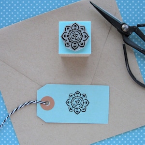Timbro di gomma OM MANDALA, Om sanscrito per insegnante di yoga, simbolo del mantra per pianificatore, diario di meditazione, cancelleria buddista, regalo spirituale