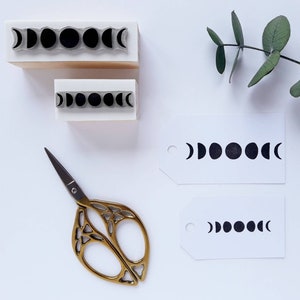 Moon Phases Stamps, Moon Rubber Stamp, Lunar Phases Stamp, Mystic Stamps, Astronomy Gift, Journal Moon Stamping, Moon for Scrap, Mystical