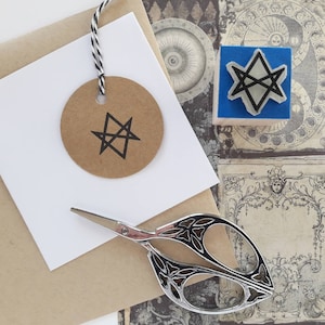UNICURSAL hexagram-stempel, Thelema-pentagramstempel, zespuntige ster, pentagramrubberstempel, Wicca talisman, Wicca cadeau voor hekserij