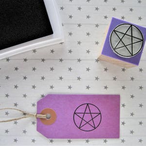 PENTACLE Rubber Stamp, Pentagram Stamp, Pentacle Symbol,  Wiccan Symbol, Wiccan Altar, Wiccan Gift, Pagan Altar, Wicca Gift, Wiccan Stamps