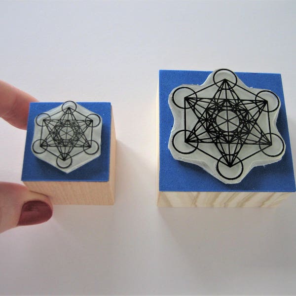 METATRON Stamp, Metatron Cube Stamp, Metatron's Cube Rubber Stamp, Sacred Geometry Art, Spiritual Gifts for Women, Mystic Gift for Men
