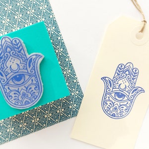 Timbro Hamsa, Amuleto Khamsah, Timbro in gomma della Mano di Dio, Talismano del malocchio, Timbro della Mano di Fatima, Timbro in gomma della Mano di Miriam, Illustrazione esoterica
