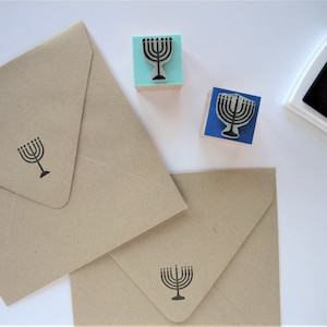 Tampon en caoutchouc menorah, Hanoucca juive pour la tenue d'un journal, symbole du judaïsme, bougies de synagogue, cadeau pour amoureux du yiddish, candélabre de Hanoucca, Hanoucca