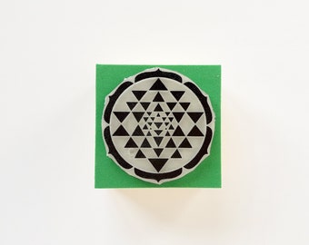 SRI YANTRA Sello de goma Version 3. Sri Chakra Sello de goma. Sello de goma de Geometria Sagrada.