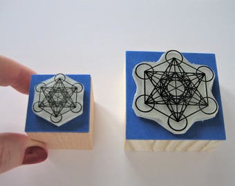 METATRON Stamp, Metatron Cube Stamp, Metatron's Cube Rubber Stamp, Sacred Geometry Art, Spiritual Gifts for Women, Mystic Gift for Men