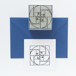FIBONACCI CIRKEL stempel, Fibonacci getallenreeks, cadeau voor heilige geometrie liefhebber, gulden snede spiraal, wiskunde cirkels patroon, vrijmetselaar