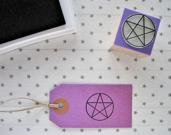 PENTACLE Rubber Stamp, Pentagram Stamp, Pentacle Symbol,  Wiccan Symbol, Wiccan Altar, Wiccan Gift, Pagan Altar, Wicca Gift, Wiccan Stamps