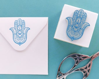 Hamsa Stamp, Hand of God Rubber Stamp, Khamsah Amulet, Evil Eye Talisman, Home Blessing, Khamsa Card, Fatima Hand Stamp, Miriam Hand Rubber