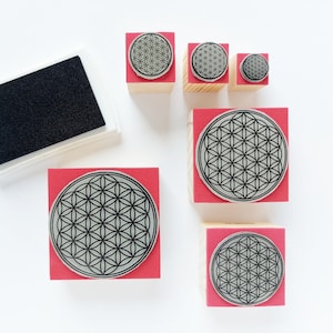 Tampon en caoutchouc FLEUR de VIE (version Nº1), cadeau pour professeur de yoga, journal yogi, journal pleine conscience, journal de méditation, tampon géométrie sacrée
