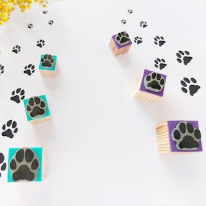 Tampon en caoutchouc avec empreintes de pattes d'animal de compagnie, Mini tampon de patte de chien, Petit chat mignon, Grandes pattes de chiot pour le journal de propriétaire d'animal, Cadeau pour amoureux des chats sauvages, Animal de grande taille