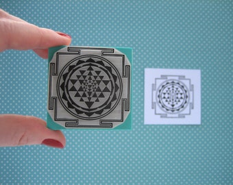 SRI YANTRA Stamp, Sri Chakra Rubber Stamp, Sacred Geometry, Yoga Stamp for Planner, Meditation Diary, Mindfulness Card, Yantra Pattern, Gift