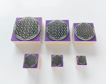 Rubberstempel FLOWER of LIFE (versie nr. 2), meditatiedagboek, planner heilige geometrie, cadeau yogaleraar, yogadagboek, mindfullness-stempel