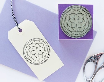 Rubberstempel roos van Venus, heilige geometrie, hermetisch symbool, Venus-baan pentagram, geometrische mandala, astronomiekunst, alchemistische sigil