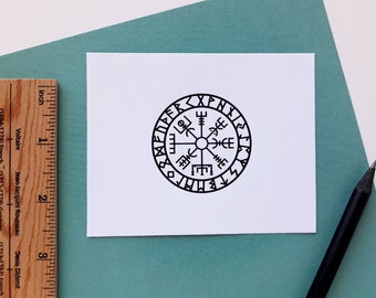 Paper-Crafting vegvisir Mystical rune symbols viking runes Stamp Viking Compass Stamp 1,5x1,5 Iceland symbol Scrapbooking Card Making