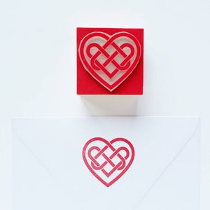 Rubberstempel Keltische hartknoop, Keltisch liefdessymbool, hart voor huwelijksuitnodiging, valentijnscadeau voor heks, Irish Knotwork, eeuwige liefde