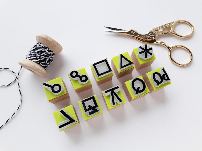 Planetaire symbolen mini-rubberstempels, cadeau voor astrologieliefhebbers, astrologische kaart, dierenriemplanner, sterrenbeeldstempel, dagboek met planeten en zonnestelsel afbeelding 10