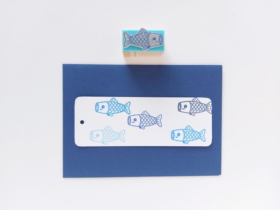 Koinobori Rubber Stamp, Flying Fish Windsock, Koi Fish Banner, Japanese Carp, Fish Flag, Japan Festival, Spring Celebration, Outdoor Decor