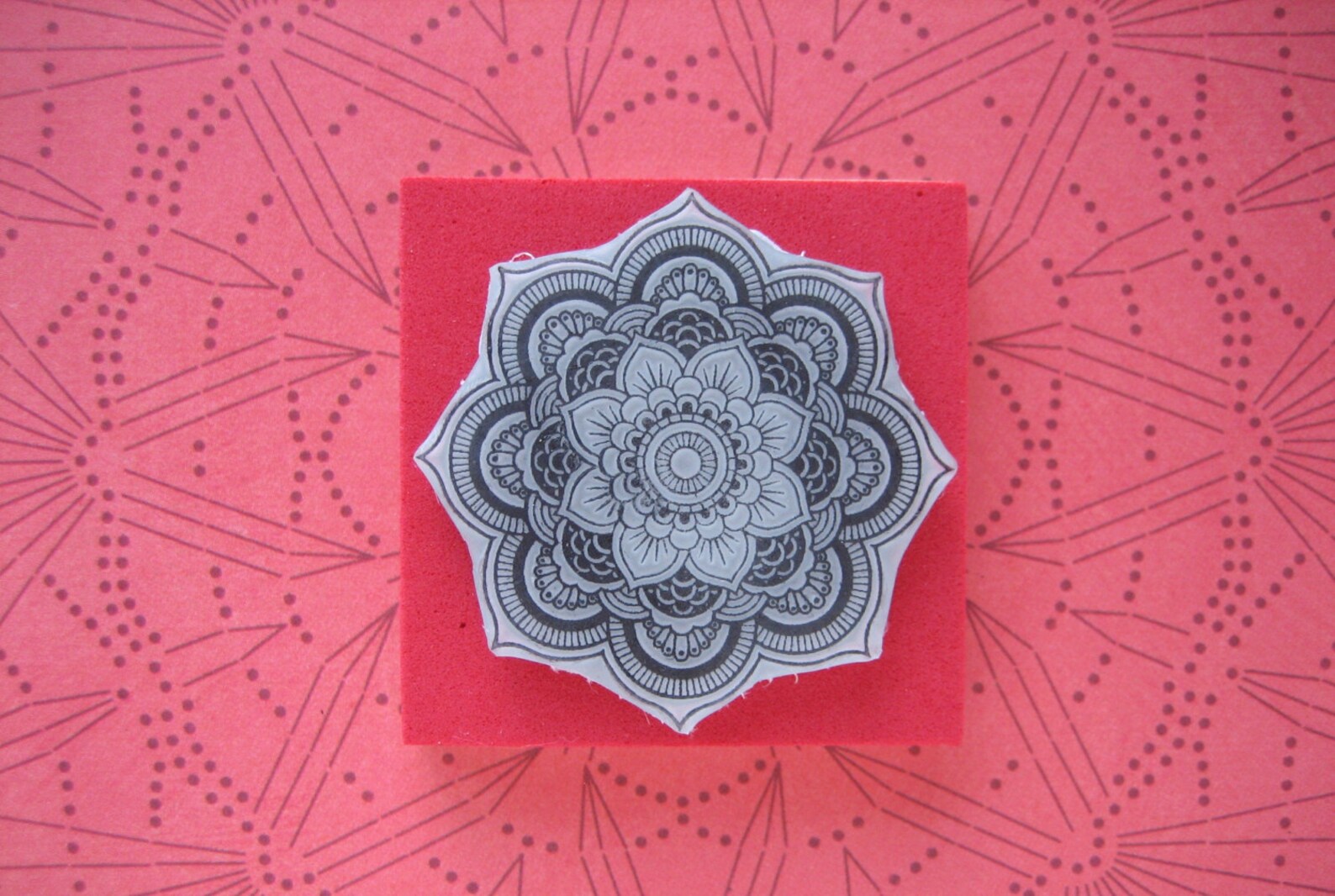 MANDALA Rubber Stamp Version 1 Mandala Flower Stamp Etsy