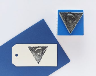 Gummistämpel för allseende öga, symbol för onda ögat, försynens öga, Illuminati-triangeln, frimurartidning, gåva för frimurareälskare, esoterisk