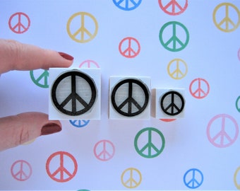 PEACE Mini Stempel Peace Symbol für Kartenherstellung, Peace Zeichen Journaling, Peace Lover Geschenk, Planer Stempeln, Mindfulness Journal