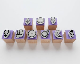 Alchemy Rubber Stamps Set, Metals Symbols, Mini Elements Journaling, Alchemist Journal, Witchy Planner, Philosopher's Stone, Wicca Grimoire