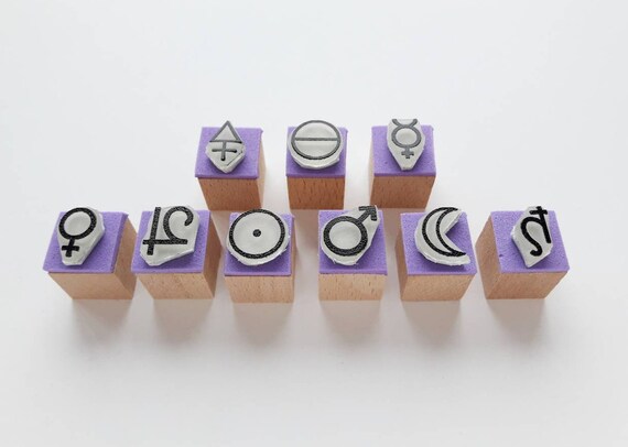 Alchemy Rubber Stamps Set, Metals Symbols, Mini Elements Journaling, Alchemist Journal, Witchy Planner, Philosopher's Stone, Wicca Grimoire