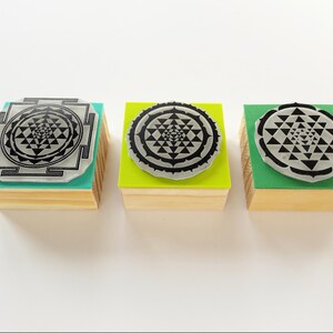 SRI YANTRA Stamp, Sacred Geometry Gift, Yoga Rubber Stamp for Journaling, Yantra Pattern, Meditation Journal, Mindfulness Card, Yogi Teacher image 11