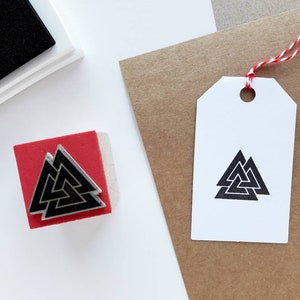Timbro di gomma di Valknut, Nodo della morte, Diario norreno, Simbolo vichingo, Diario runico, Pagamismo nordico, Corno di Odino, Diario di Asatru, Futhark