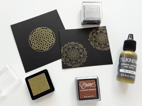 Gold Ink Pad, Silver Ink Pad, Bronze Ink Pad for Rubber Stamps