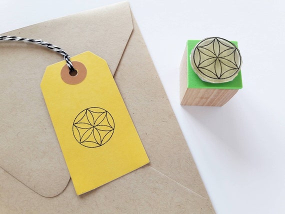 ROSETTE Rubber Stamp (Version 1), Home Protection, Amulet Symbol, Six-petal Rosette, Sacred Geometry Diary, Flower of Life Journal, Mandala
