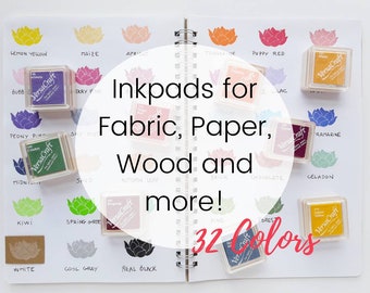 INK PADS for Paper, for Fabric, for Wood, 32 Versacraft Colors for rubber stamps, Mini Ink Pads, Vegan Ink Pads, Mixed Colors, Ink for Stamp