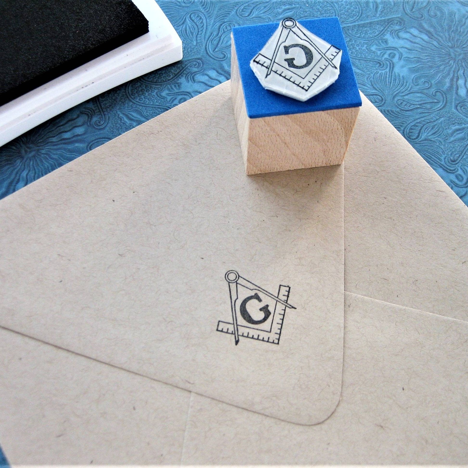 Freemasonry Stamp. Square and Compass Stamp. Freemason Stamp. Etsy