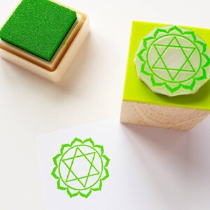 Stempel Herz Chakra (Version 4), Chakra Stempel Gummi, Chakra Symbol, viertes Chakra Stempel, Grünes Chakra Stempel, Anahata Chakra Stempel