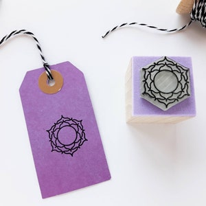 Stempel KROONCHAKRA (versie 6), mandala-aardewerk, yogadagboek, keramische ornamenten, spiritueel dagboek, sahasrarasymbool, zevende chakra