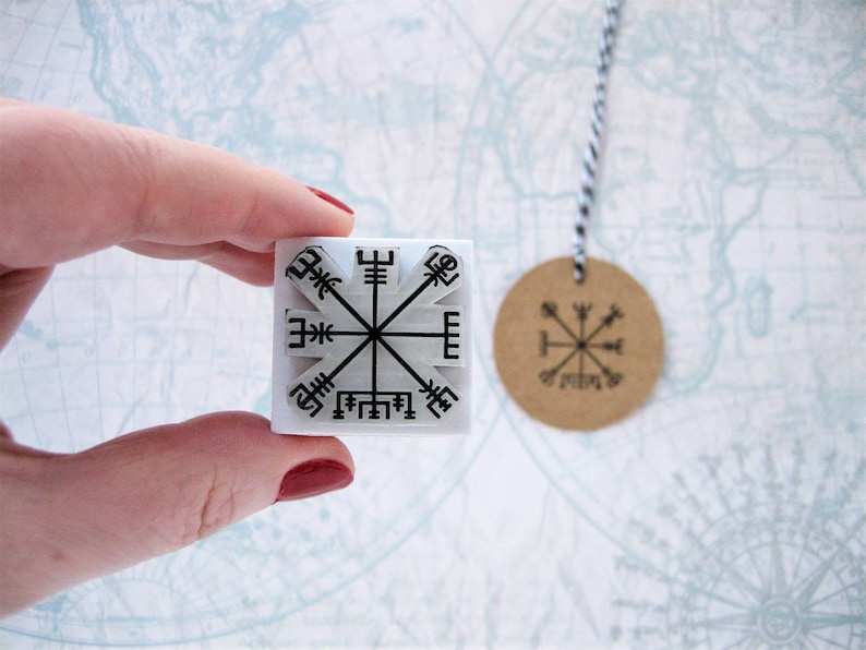 Paper-Crafting vegvisir Mystical rune symbols viking runes Stamp Viking Compass Stamp 1,5x1,5 Iceland symbol Scrapbooking Card Making