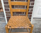 Very Old Quaint Woven Ladder-back Chair Perfect to Hang on Wall