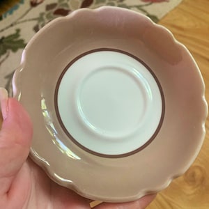 Three Pretty and Unique Shiny Walker China Saucers Made in Bedford, Ohio