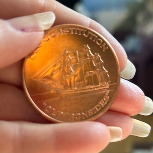 Great Santa gift “Old Ironsides” Collectible .999 Fine US Constitution Copper Coin
