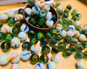 Pint Jar Filled with Collectible Marbles