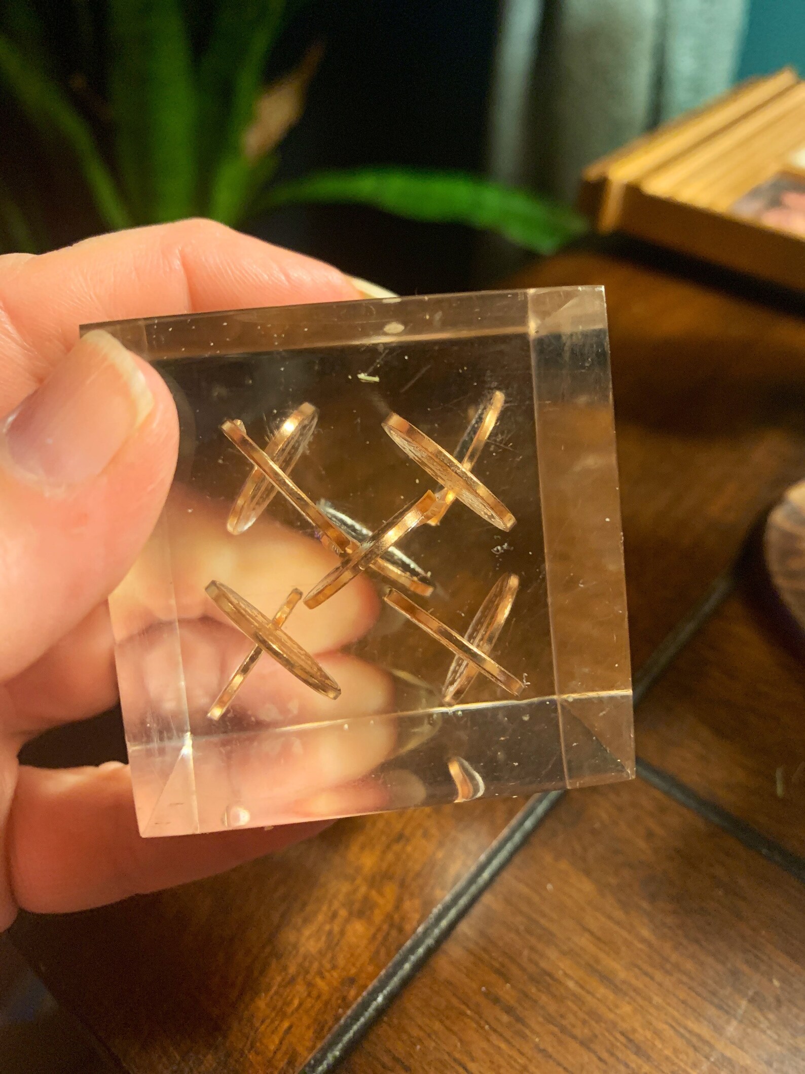 Classy Acrylic Square Paperweight With Shiny Pennies From Etsy