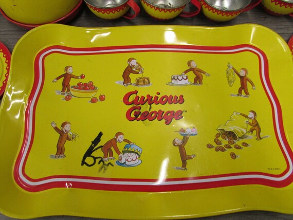 curious george tin tea set