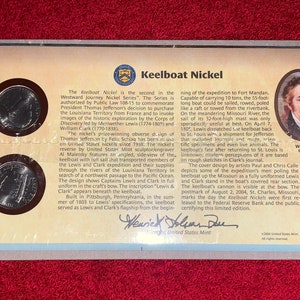 Collectible Keelboat Nickel Set on Card with American History