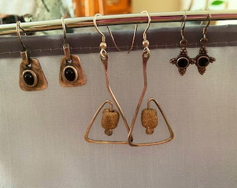 THREE Pair of Silver Earrings - One Pair Marked 925 Sterling