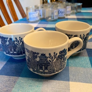 Set of Three Willow Cups Made in England, no Saucers