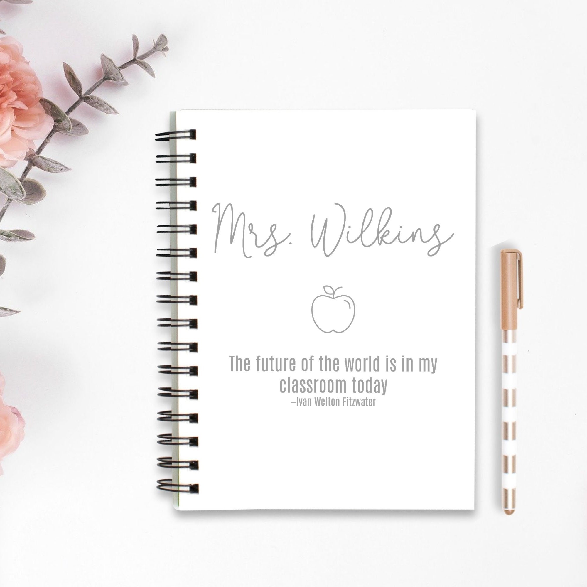 Teacher Personalized Journal Teacher's Journal With Name Etsy