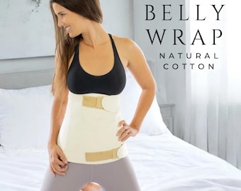 Postpartum Belly Binder | 100% Cotton Faja de Manta | C- Section &  Diastasis Recovery Wrap | Belt Style