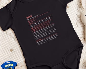 DnD Baby Gift: Baby Stat Block Bodysuit in 100% Cotton for Newborn to 24-Months