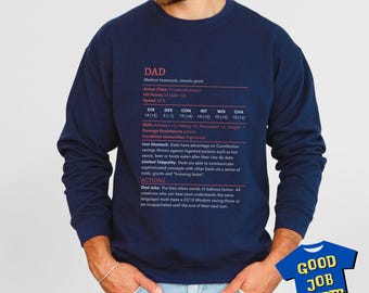 DnD Dad Sweatshirt: Long-Sleeved Cotton Pullover Sweater for Dungeons and Dragons Playing Dads