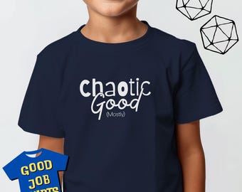DnD Kids Shirt: Chaotic Good Dungeons & Dragons T-Shirt, Children Sizes Approx 7-14 years